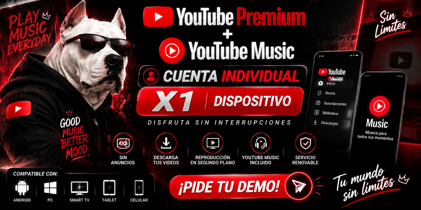 YOUTUBE PREMIUN APK ANDROID O PC - INDIVIDUAL X1 D